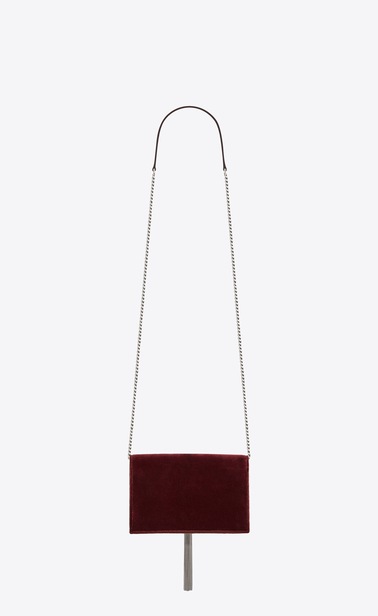 kate chain wallet with tassel in velours and crystals